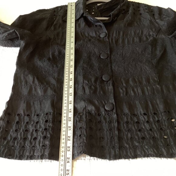 Chico’s Blazer Jacket Women’s Size 2 L Black - Picture 7 of 9